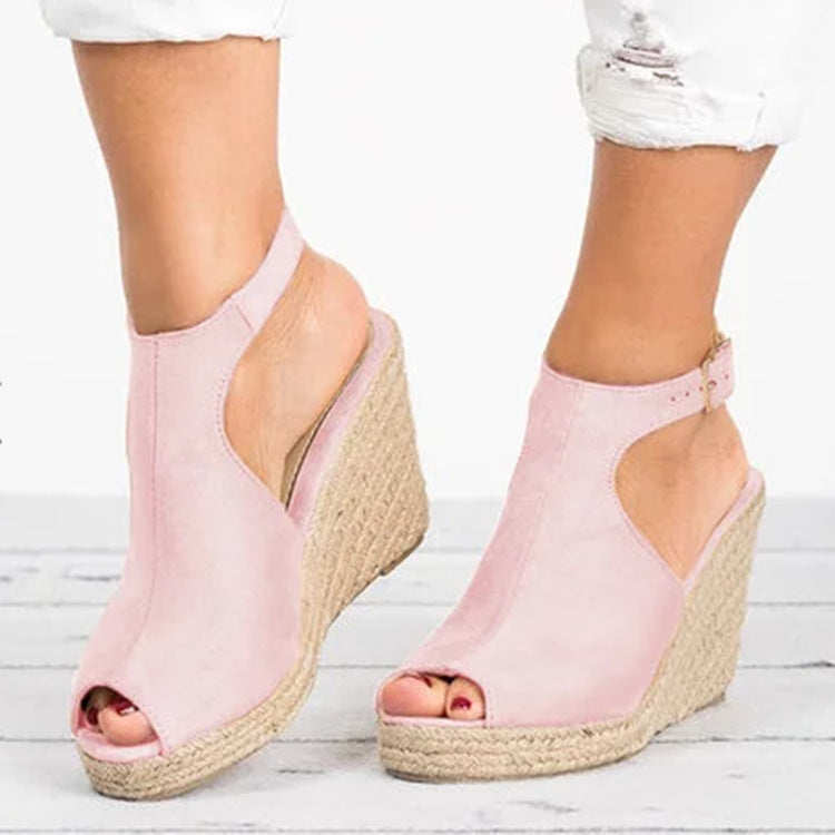 Women's Wedge High Heel Fish Mouth Roman Sandals