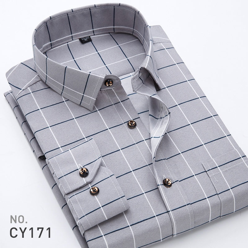 Men's Printed Long-sleeved Shirt Korean Style