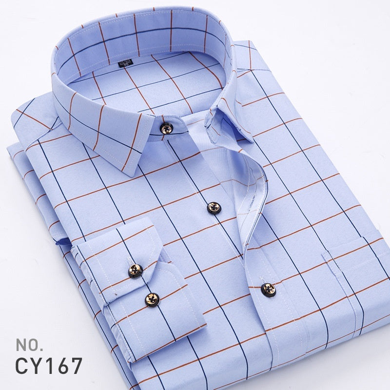 Men's Printed Long-sleeved Shirt Korean Style