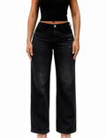 Womens Straight-leg Loose-fit Denim Jeans