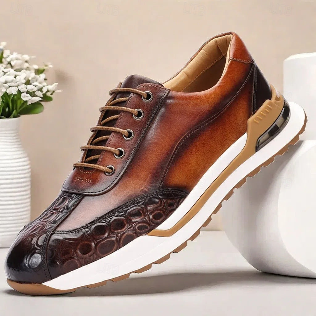 Mens Fashion First-Layer Cowhide Leather Shoes