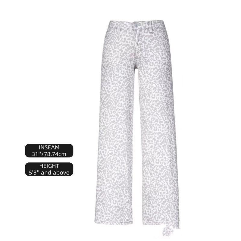 Womens Straight-leg Loose-fit Denim Jeans