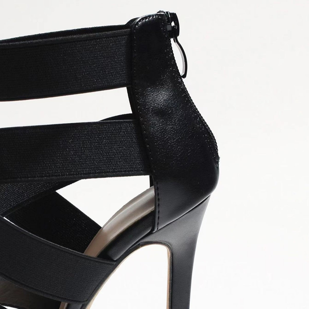 Womens Stylish High-heeled Sandals With A Back Zipper