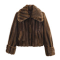 Womens Short Faux Fur Jacket