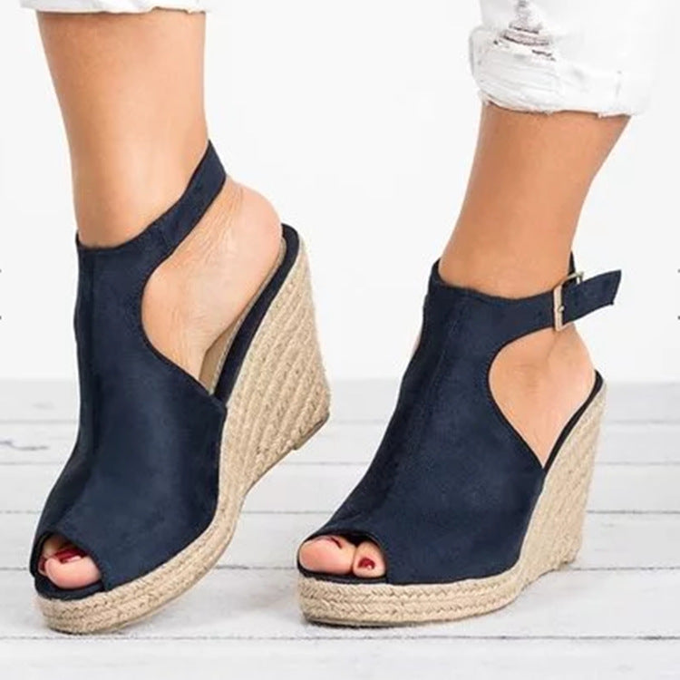 Women's Wedge High Heel Fish Mouth Roman Sandals